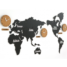 Maailmakaardiga seinakell / kolm erinevat aega